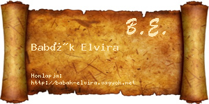 Babák Elvira névjegykártya